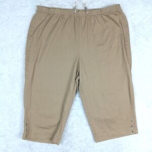 JMS Just My Size Womens Pants Capri Pull On Natural Beige Classic High Plus 3X